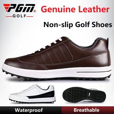 China EVA Pgm Golf Shoes Men Sport Shoes Pgm Genuine Leather Waterproof Male Golf Sneaker Studs Anti-Slip Shockproof Male Shoes 39-46 for sale