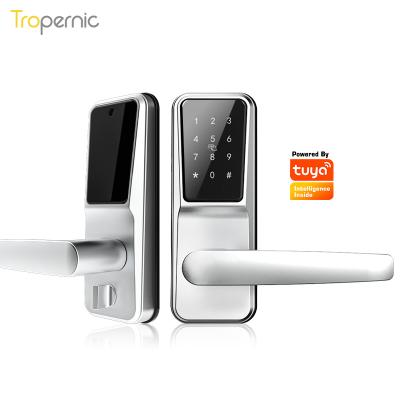 China Aluminum Alloy Tropernic Wifi Security Home Electronics Cerradura Inteligente Tuya Smart Automatic Door Lock for sale