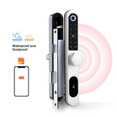 China Aluminum Alloy Amazon Alumilum Combination Knob Tuya Smart Cheap Biometric Round Double Sided Fingerprint Door Lock for sale