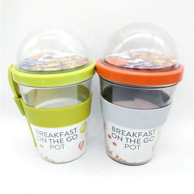 China 16OZ 500ml Plastic Container Single Wall Reusable Yogurt To Go Yogurt On Cereal Cup Container Go Go On for sale