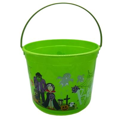 China PP Wholesale Customized Printing Kid's Plastic Halloween PP Candy Treat Bucket For Halloween Party Decoration for sale