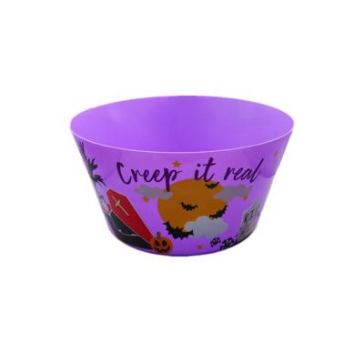 China Sustainable New Scene Customized Color Plastic Halloween Candy Bowl In Design for sale