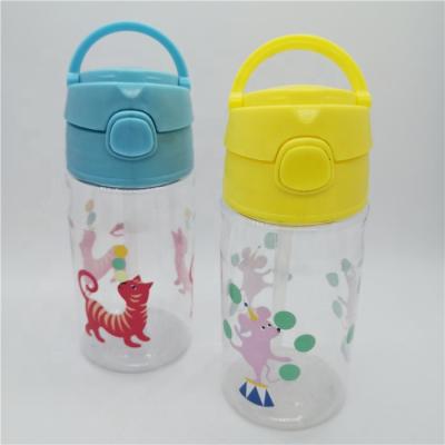 China Sustainable custom made tritan plastic water bottle kids carton kids water bottle with straw for school for sale