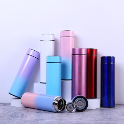 China Double Wall Vacuum Flask 500ml Viable Temperature Viable Display Stainless Steel Insulated Smart Water Bottle With Custom Logo for sale