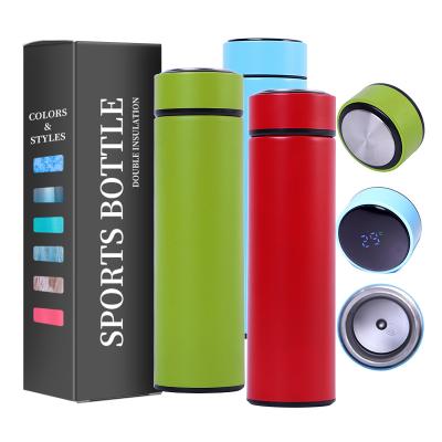 China High Quality Viable Thermos 500ml Vacuum Cup Flask Led Temperature Display Stainless Steel Smart Water Bottle With Filter Infuser for sale