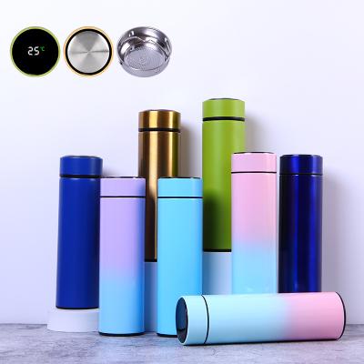 China 500ml Stainless Steel Logo LED Temperature Display Travel Vacuum Viable Custom Viable Double Flask Smart Wall Stainless Steel Water Bottle for sale