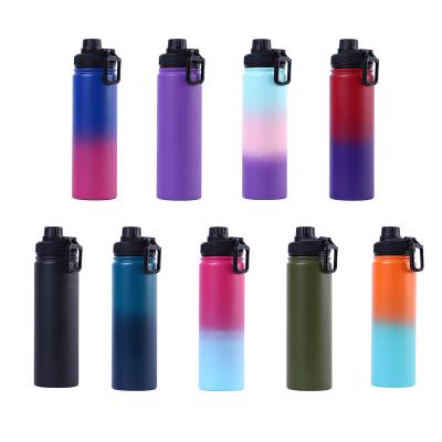 China Sustainable Customized Vacuum Insulated Water Bottle Wide Mouth Double Mouth Thermos Sports Flask 304 Stainless Steel Water Bottles for sale