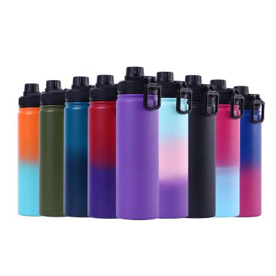 China Wholesale High Quality Sustainable Bottle Double Wall Insulated Stainless Steel Vacuum Flask Powder Coated Metal Water Bottle For Sports for sale