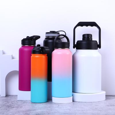 China Viable Customized Vacuum Insulated Double Wall Stainless Steel Gym Water Bottles Thermo Wide Mouth Sports Flask Water Bottle for sale