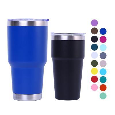 China Sustainable Custom Logo 20oz 30oz Wall Thermos 304 Stainless Steel Travel Mug Sustainable Double Powder Coated Coffee Tumbler With Lid for sale