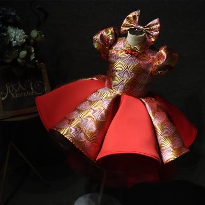 China New Chinese Style Improved Cheongsam Chinese Style Improved Girls Clothing Children's Clothing Show Host Happy Choir Sunshine Red for sale