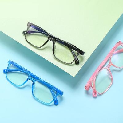 China Reading Light Blocking Rectangle TR90 Baby Kids Glasses Anti Blue Light Bendable Purple Blue Kids Girls Glasses for sale