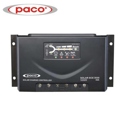 China Manual Charger Controller 12V/24V 30A PWM Solar System Charge Controller With CE ROHS for sale