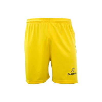 China QUICK DRY Custom Made High Quality Football Shorts Mens Yellow Polyester 100% Running Shorts Athletic Shorts for sale