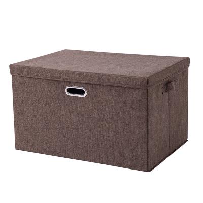 China 2022 Hot Sale Cotton Viable Clothes Storage Box Foldable Storage Organizer Large Capacity Storage Box With Lid for sale