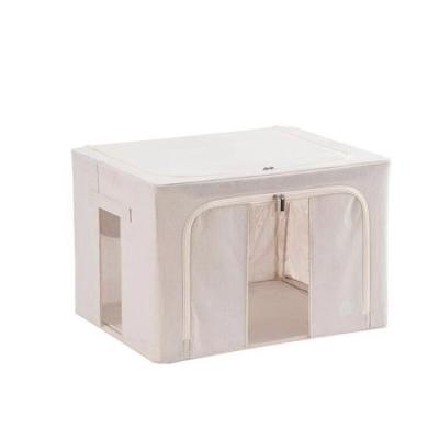 China Wholesale Sustainable Canvas Clothes Storage Box Clothes Storage Organizer Foldable Storage Boxes For Clothes for sale