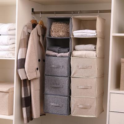 China Contemporary Nonwoven Fabric Clothes Organizer Hanging Clothes Storage Box 4 Layers Storage Organizer With Cabinet 4 Drawers for sale