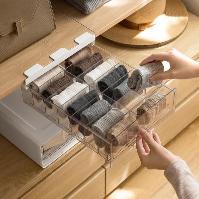 China Contemporary Factory Wholesale Clear Plastic Storage Box For Underwear Organizer High Quality Drawer Underwear Storage Boxes for sale