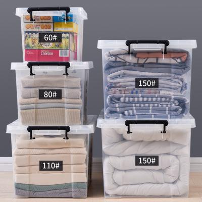 China Amazon contemporary hot sale transparent plastic storage box large capacity clothes plastic storage containers with lid for sale