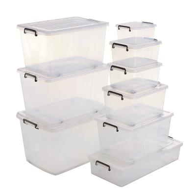 China Contemporary Wholesale Clear Plastic Storage Box Large Capacity Clothes Storage Container With Lid for sale