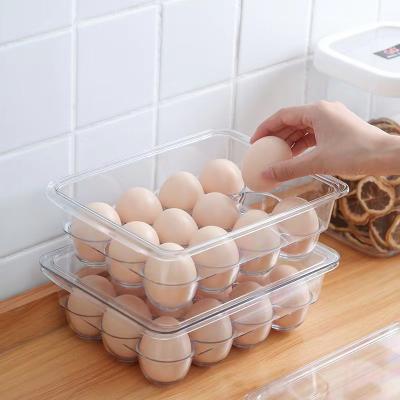 China Contemporary High Quality Plastic Egg Trays Egg Holder Large Egg Box Refrigerator Storage Box With Lid for sale