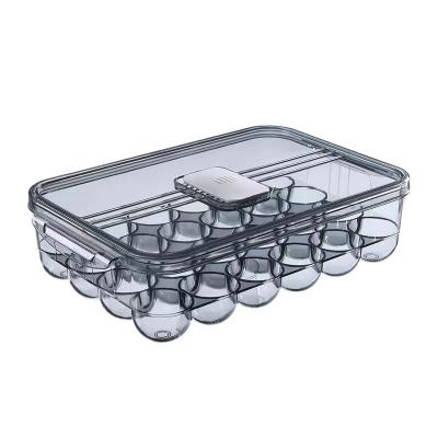 China Contemporary Hot Selling Egg Trays Plastic Egg Holder Box Large Egg Box Refrigerator Storage Box With Lid for sale