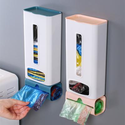 China Contemporary Wholesale Plastic Garbage Bag Storage Box Wall Hanging Tissue Storage Box Bathroom Waste Bag Holder for sale