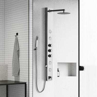 China Without System Luxury Bathroom Wall Mounted Rain Toilet Sliding Bar Toilet Shower Column Wall Mounted Shower Set Faucet Stainless Steel Shower Panel Waterfall for sale