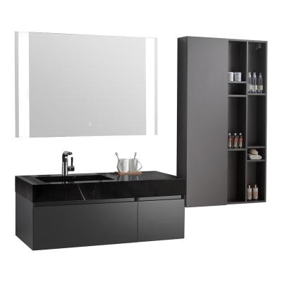 China Modern Modern Wall Mounted Bathroom Vanity Cabinets With Sink Furniture Luxury Single Sink Bath Vanities Set Floating Mirror Vanity Unit for sale