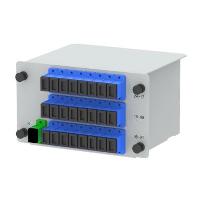 China FTTX PLC Splitter-Insertion mit Glasfaser 1x2 1x4 1x8 1x16 1x32 1x64 mit SC/UPC 5 zu verkaufen