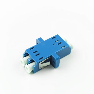 China 2 Ports PBT LC UPC Optic Fiber Adapter Eared Duplex Coupler for Optical Fiber Coupler for sale