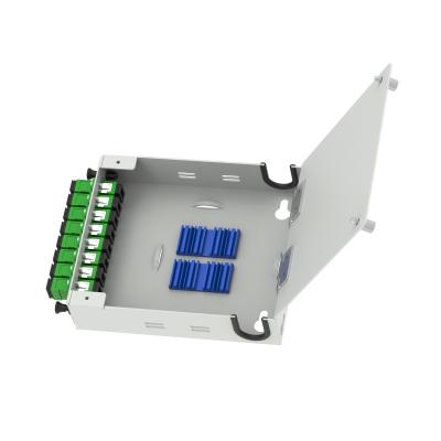 China Cold Rolled Steel 8 Cores SC APC Type Fiber Optic FTTH Terminal Box for FTTX Services for sale