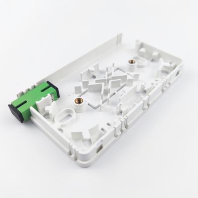 China 2 Cores SC APC Plastic Fiber Optic Faceplate Socket Panel for Indoor Network FTTH Cables for sale