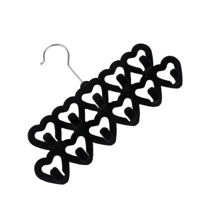 China Flocking Viable Flocking Scarf Hanger Belt Hanger Multifunctional Silk Non-slip Perforated Plastic Hanger Rack for sale