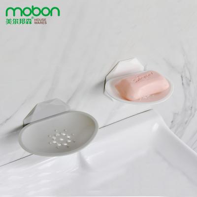 China Modern Wall Mounted Unperforated Drain Holder Household Soap Box Household Seamless Bonding Plastic Soap Dish for sale