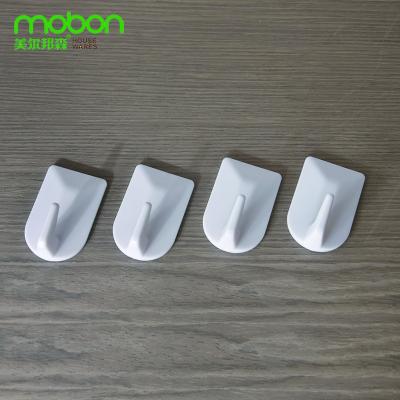 China Modern Strong Adhesive Hooks Wall Mounted Door White Sticky Non-Punch Clothes Hanging Hooks Round Square Storage Plastic Hooks for sale