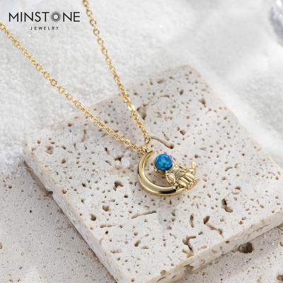 China Trendy Trendy 14K Real Gold Plated Fashion Design Cute Opal Necklace For Women Girls Kids for sale