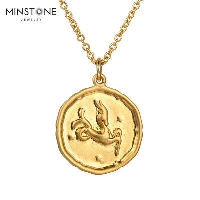 China Real Gold 2022 New TRENDY 14K Plated Capricornus Metal Necklace Fashion Brass Jewelry for sale