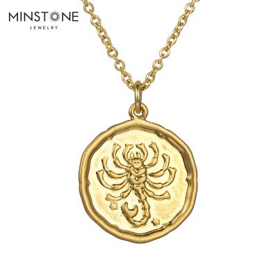 China TRENDY Real 14K Gold Plated Brass Scorpion Metal Necklace Fashion Jewelry for sale