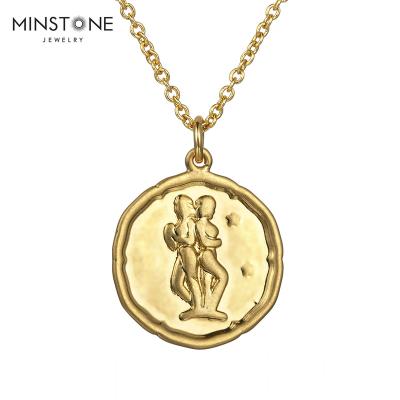 China Real Gold 2022 New FASHIONABLE 14K Plated Gemini Brass Metal Necklace Fashion Jewelry for sale