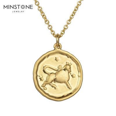 China Real Gold 2022 New FASHIONABLE 14K Plated Taurus Brass Metal Necklace Fashion Jewelry for sale