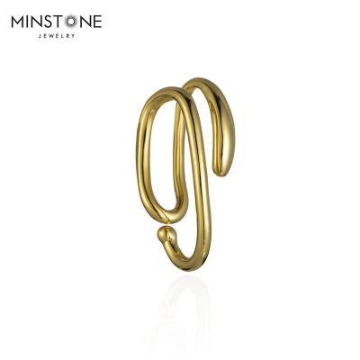 China 2022 TRENDY Gold Plated 14K Gold Ear Cuff 2022 High Quality Design Jewelry New For Women Girls MINSTONE JEWELRY for sale