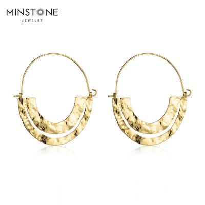 China TRENDY New Designer Brass Earrings High Quality 14K Gold Plated Trendy Jewelry For Women Girls for sale