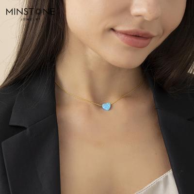 China 2022 New Arrivals FASHIONABLE Designer Real Opal 18K Gold Plated Necklace For Women Girls MINSTONE JEWELRY for sale