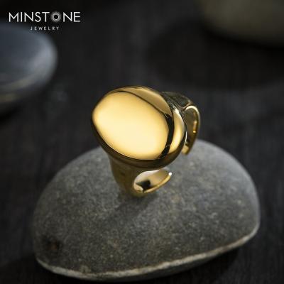 China 2022 New JEWELRY 9K 10K 14K 18K 24K Real Gold Plated Ring Real Platinum Matt Gold Matt Silver Antique Gold TRENDY Antique for sale