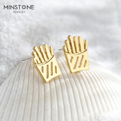 China 2022 New Design Fashion TRENDY Chips Shape Children's Earrings 14K Brass Stud For Kids Gold Filled Memorial Earrings Jewelry for sale