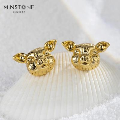 China FASHIONABLE Designer Luxury 14K Gold Plated Cute Animal Hypoallergenic Wholesale Weight 4.2g Studs Earrings For Teens Girls Women for sale