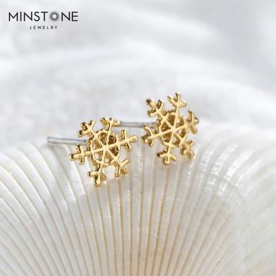 China 2022 New Trendy Trendy Snowflake Children's Earrings Brass Stud 14K For Teens Earring High Quality Gold Filled Memorial Earrings Jewelry 'ear for sale