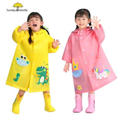 China SUNDAY Sales Minimalist Boys Girls Kids Colorful Raincoat EVA Clear Plastic Dinosaur Rain Coat Kids Raincoat Warm Poncho Poncho for sale