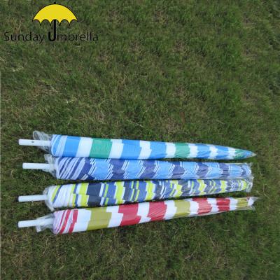 China Custom Minimalist SUNDAY Logo Print Sun Outdoor Beach Umbrella for sale